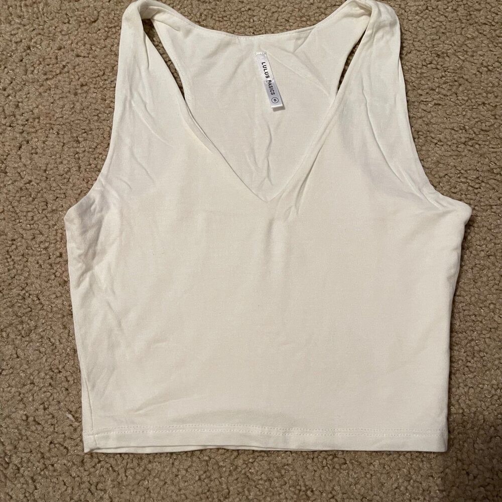 Lulus white cropped tank top